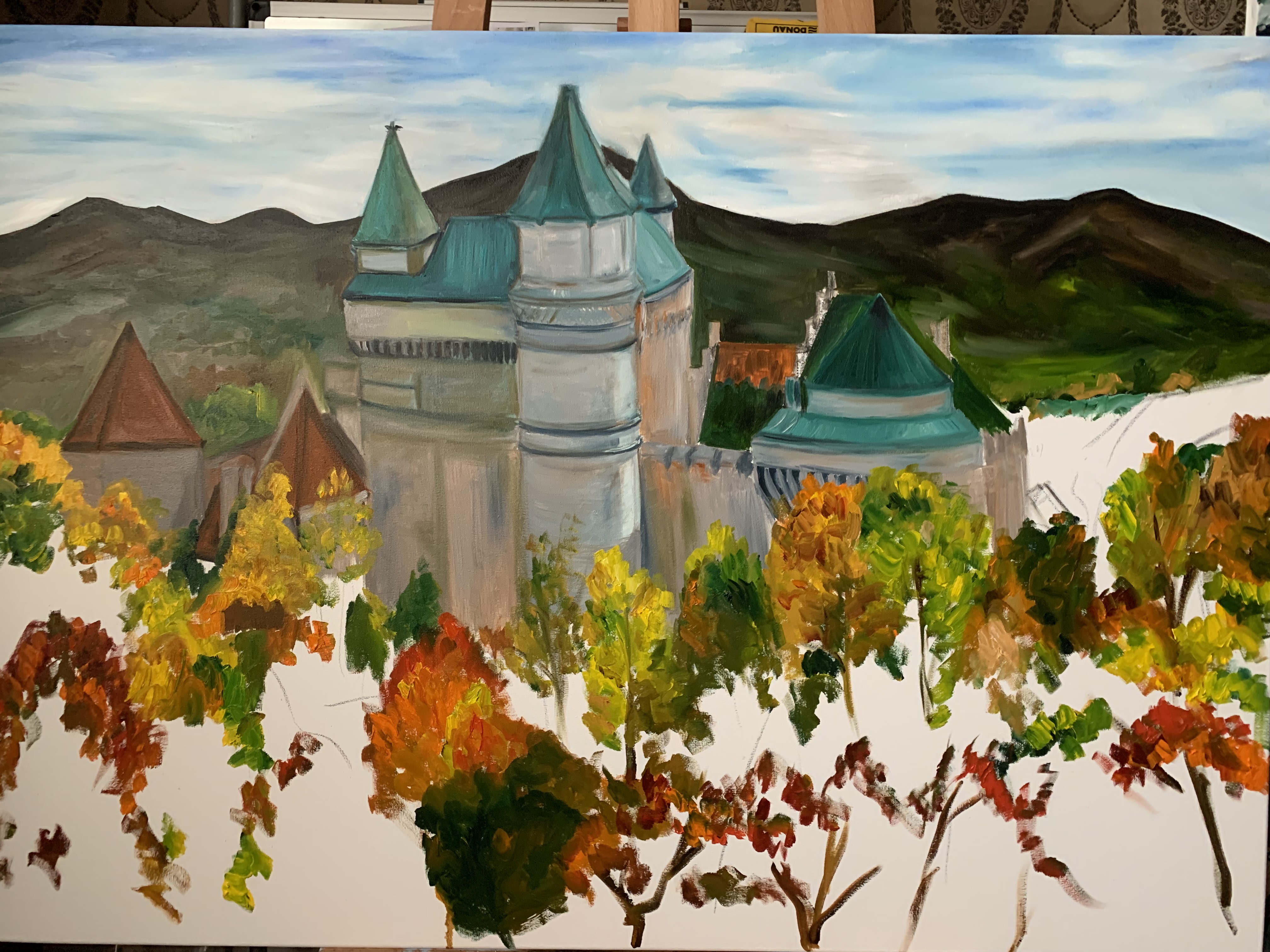 Slovak Castle in progress in Marina Stognieva’s studio, Kyiv, 2019
